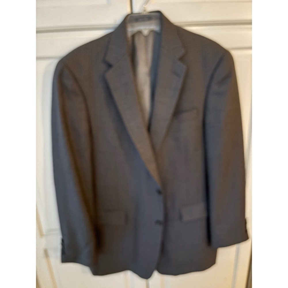 Hart Schaffner Marx Nordstrom Mens Brown Micro Check Sport Blazer‎ Made in USA